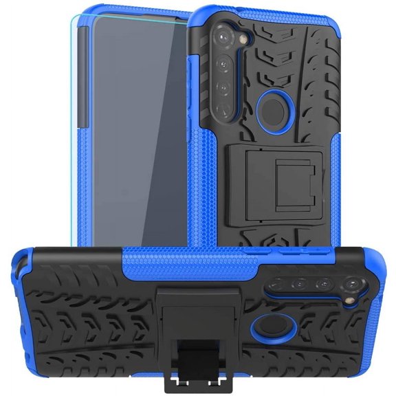 for Moto G Stylus Case, Motorola G Stylusl Case,with HD Screen Protector,Shockproof Tough Rugged Dual Layer Protective Case Hybrid Kickstand Cover for Motorola Moto G Stylus (Blue)