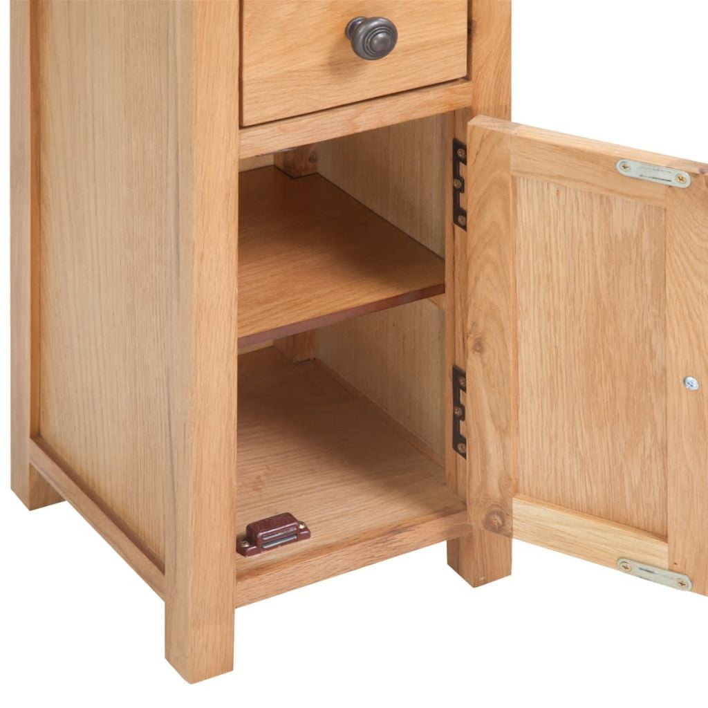 Rustic End Table, Nightstand with 2 Drawer and 1Door, Wood Side Table for Bedroom