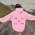 thumbnail image 4 of Karight Breast Cancer Awareness Hope Pink Ribbon Support Brave Fight Front and Back Hoodie Sweatshirt, 4 of 5
