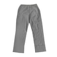 thumbnail image 4 of Hwmodou Men Leisure Pants Fashion Trendy Solid Color Try Breathable Cotton Linen Pocket Elastic Waist Large Size Pants Trousers Running Daily Bottoms, 4 of 5