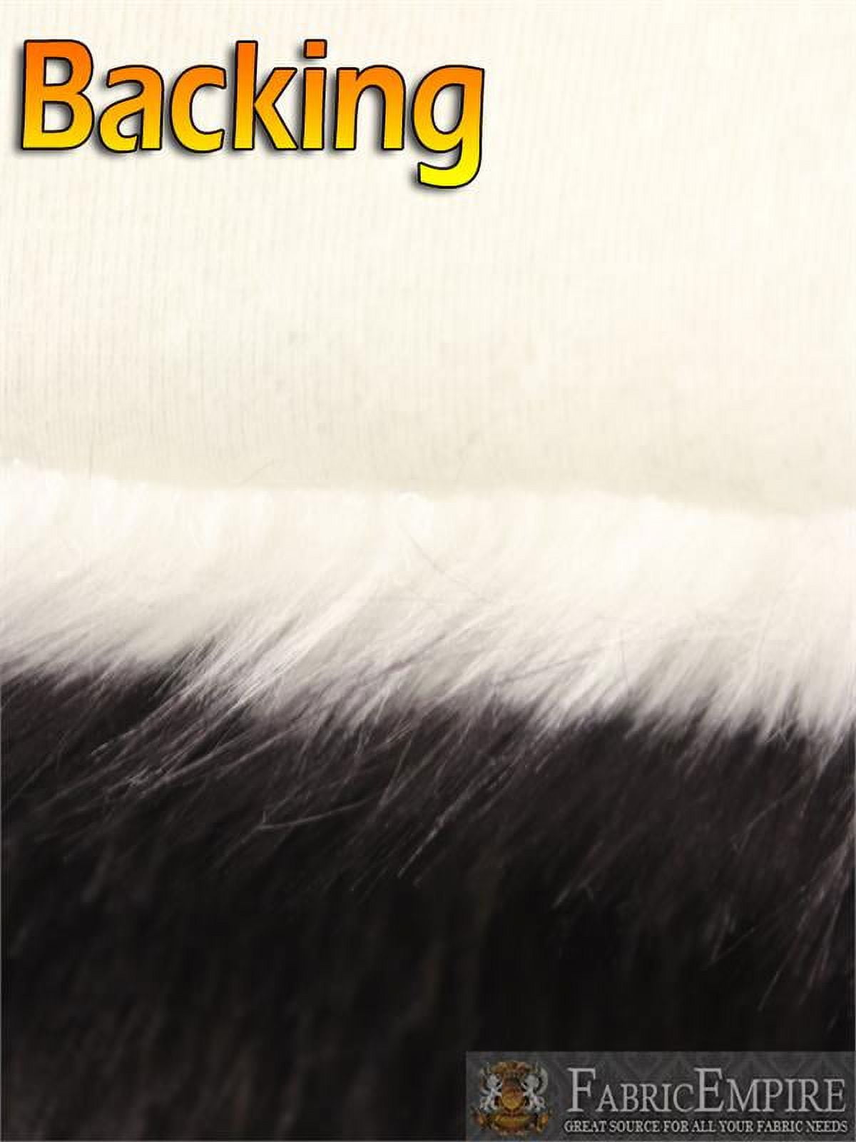 Faux Fur Fabric Long Pile Candy Shaggy BLACK/ 60" Wide / Sold by the yard