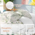thumbnail image 2 of 3 Piece Green Eucalyptus Duvet Cover Set Queen Size,Microfiber Comforter/Quilt Cover with Corner Ties and 2 Pillowcases,Country Nature Leaf Succulent Plant All Season Soft Bedding with Zipper Closure, 2 of 8