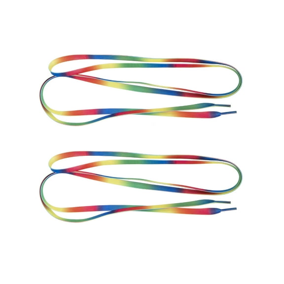 Flat Shoelaces for Skates and Sports Shoes Made of Polyester Assorted Color 1 Pair