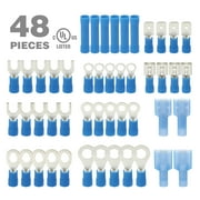 Ever Start 48-Piece Assorted Connectors Kit, Model 5102, Blue, Multi-Specification, UL
