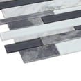 thumbnail image 2 of Ice Gray and White 11.97 in x 10.55 in x 5 mm Glass&Stone Peel and Stick Wall Mosaic Tile (5.26 sq.ft/Case), 2 of 4