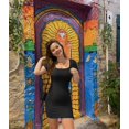 thumbnail image 5 of Women Ribbed Seamless Bodycon Mini Dress Square Neck Short Sleeve High Stretch Slim Fit Club Party Pencil Dress Black S, 5 of 7