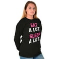 thumbnail image 4 of Funny Lazy Eat Sleep A Lot Saying Long Sleeve TShirt Men Women Brisco Brands S, 4 of 5