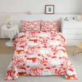 thumbnail image 2 of Feelyou Kawaii Christmas Ghost Queen Comforter Set, Cartoon Ribbon Bowknot Comforter Sets Queen, Pink, Pink Reversible, 3pcs, 1 Comforter and 2 Pillowcases, 2 of 7