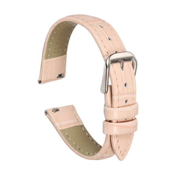 Uxcell Quick Release Leather Watch Band 16mm Embossed Pattern Leather Watch Strap Replacement for Men Women, Pink