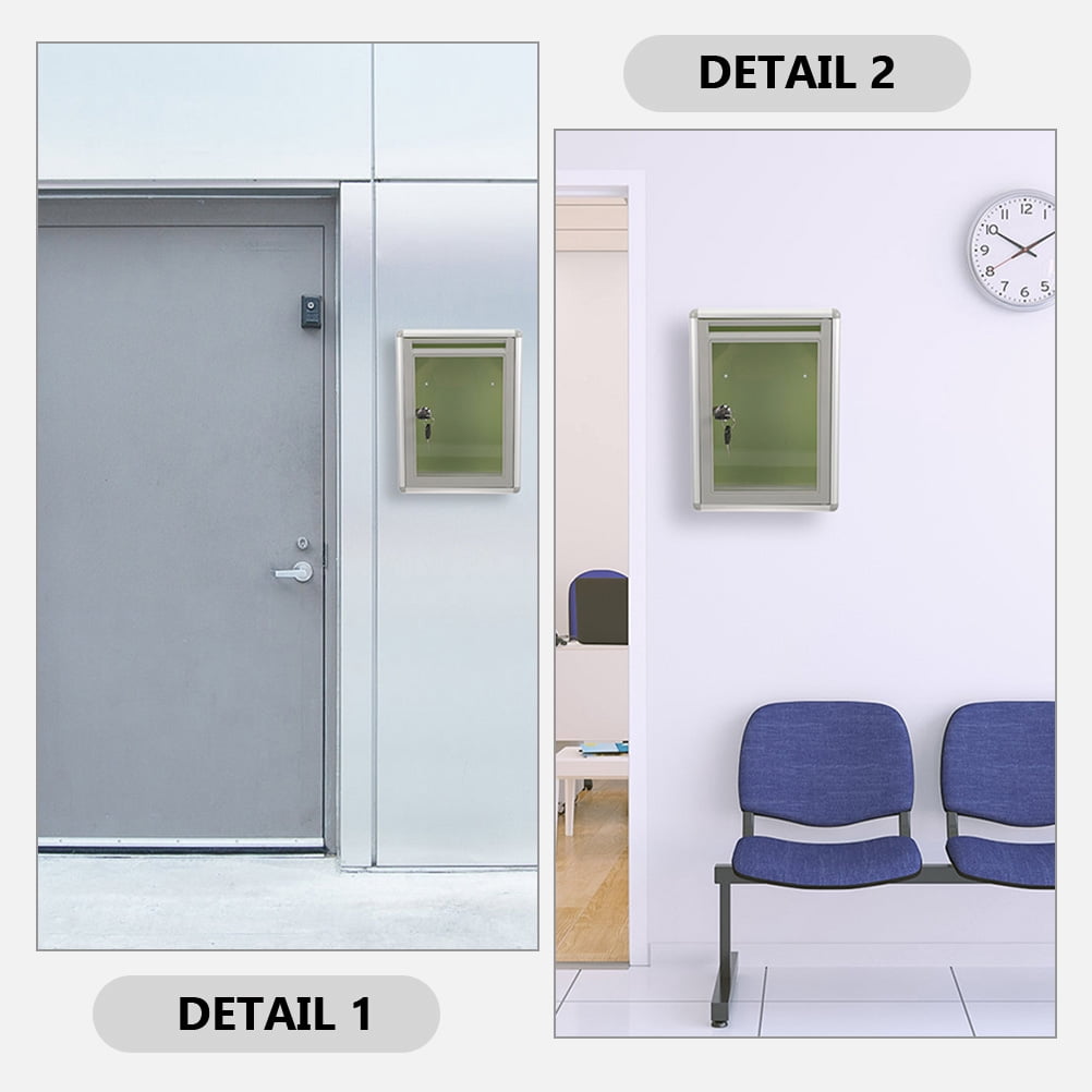 WHAMVOX  2 Pcs Modern Mailbox Wall Mount Transparent Office
