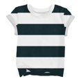 thumbnail image 2 of UACY Striped T-Shirt for Girls, Short Sleeve, Crew Neck (Blackish Green, 6-7 Years), 2 of 7