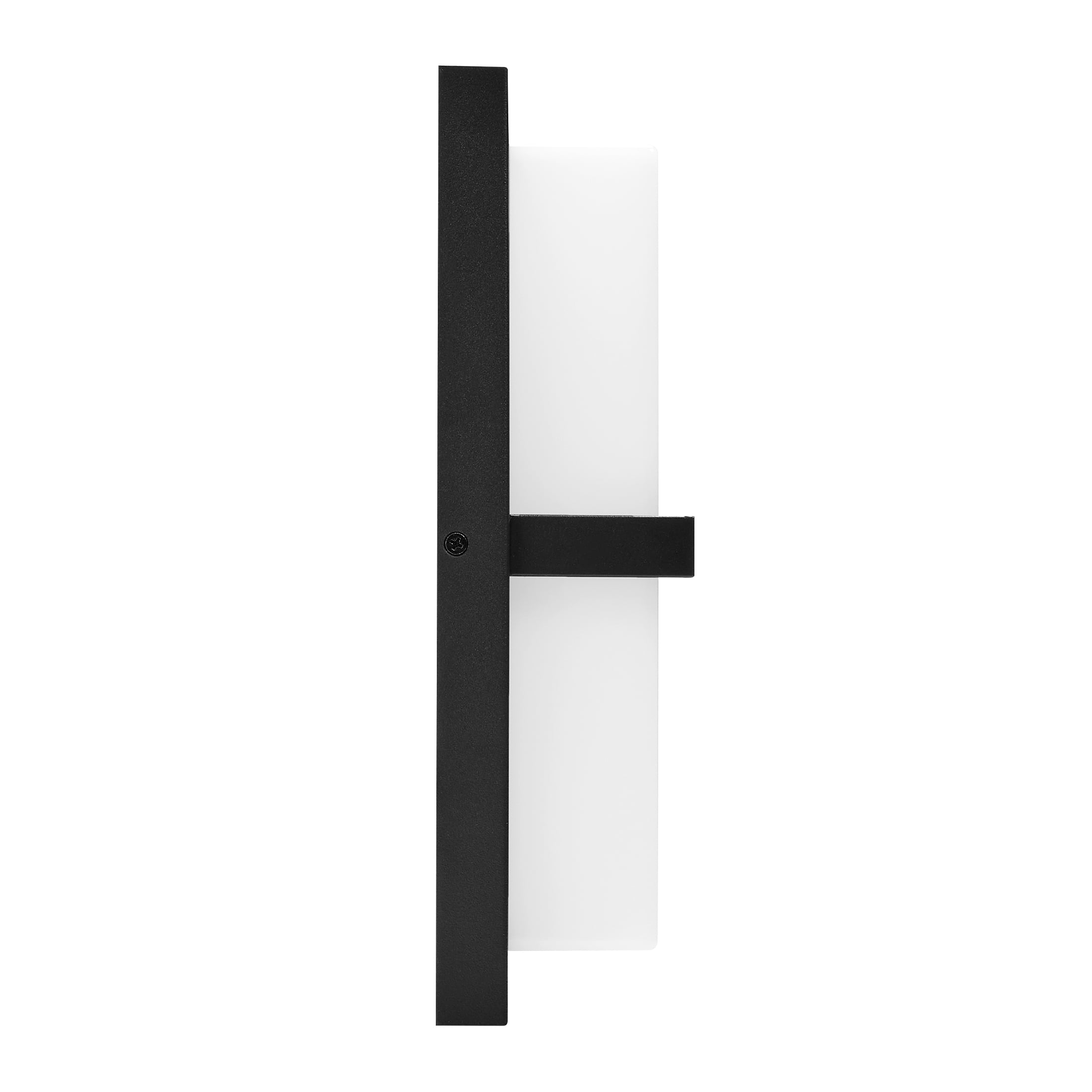 Maxxima LED Outdoor Wall Light, Black w/ Horizontal Bar & Frosted Lens, Modern Porch Light, 1000 Lumens, 5 CCT 2700K-5000K