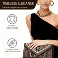 thumbnail image 5 of TSOVTHRID Aztec Tribal Geometric Print Clutch Purses for Women Ladies Evening Handbags Elegant Envelope Bag Gifts for Women with Detachable Chain Strap, Brown, 5 of 7
