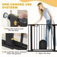 thumbnail image 4 of PawHut 30"-41" Extra Wide Pet Gate Barrier with Small Door, 30"H, Black, 4 of 10