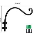 thumbnail image 6 of sunsanly 2Pcs Hanging Plant Bracket Outdoor Flower Pot Hanger Hook Rustproof Strong Load-bearing Metal Bird Feeder Hook Flower Basket Hanger, 6 of 7