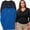 Black, Royal, Navy, variant on Women's Plus Size Long Sleeve V-Neck T-Shirt, 3-Pack - Black, Red, White, 2X