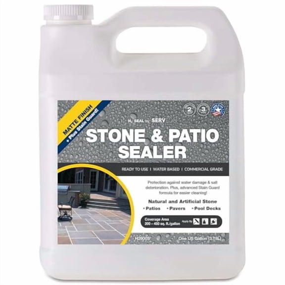 Natural Stone Sealer Plus Stain Guard (Matte Finish) Commercial Grade Outdoor Indoor Waterproof Grout Sealer Protects Pavers Pools Patios Landscape Stones (1 Gallon) H2900S$$Tools & Hardware Other