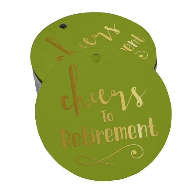 Inkdotpot Gold Foil Paper Hang Tags Cheers To Retirement Favor Tags 100 Pieces