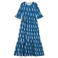 thumbnail image 4 of ITSAME Girls A-Line Dress Crew Neck 3/4 Sleeve Flowy Ruffle Summer Casual Fashion Printed Dress Blue Size 12, 4 of 7