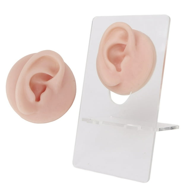 High Simulation Silicone Ear Model for Piercing Practice, Earring Display Props, Reusable