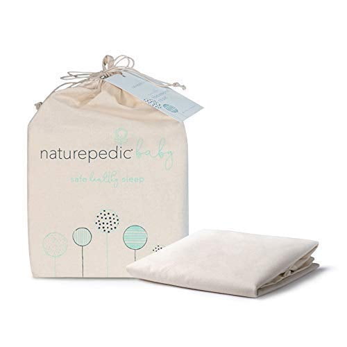 Naturepedic Organic Waterproof Crib Mattress Pad, Skin Friendly, Breathable & Absorbent Crib Mattress Protector - Removable Protector Pad for Baby and Toddler Beds - Fitted for Standard Baby Crib Siz