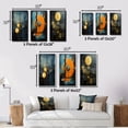 thumbnail image 4 of Designart "Atlantean Wisdom Gold Retro Blue I" Modern Geometric Framed Wall Art Set Of 3 - Gold Abstract Geometric Frame Gallery Wall Set For Home Decor, 4 of 6