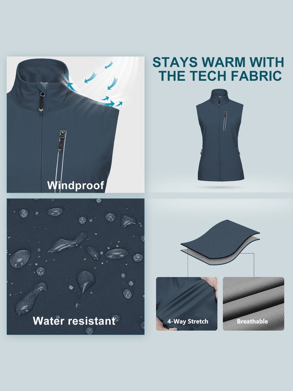 Off Road Ventures Women's Lightweight Vest Waterproof Windproof Outerwear Cycling Sleeveless Jacket for Hiking Travel