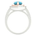 thumbnail image 4 of Halo Engagement Ring for Women - 2.48ct Simulated Turquoise in 18K White/Rose Gold Promise Ring, 4 of 6