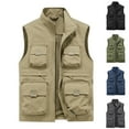 thumbnail image 4 of Lovskoo Men's Workout Vest Coats Tank Tops Sleeveless Thin Sports Multi-Pocket Casual Quick-Drying Loose Hiking Cargo Outdoor Jackets Dark Blue, 4 of 4