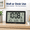 8.2 in, variant on Atomic Digital Wall Clock Battery Operated, Self-Setting Digital Clock with Large LCD Display, Indoor Temperature, Date, Day of Week, Alarm, 4 Time Zones, Auto DST, 12/24 Hour Mode, Wall Moun