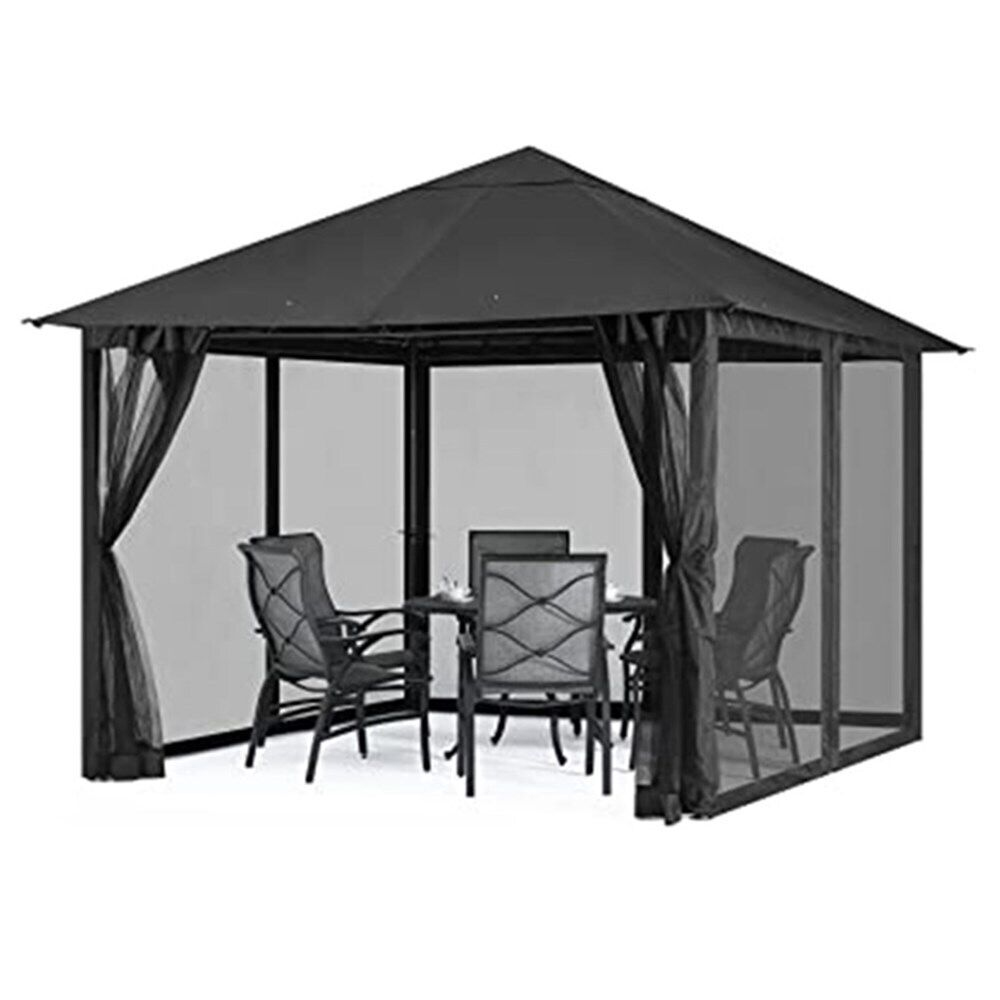 Universal Replacement Mosquito Netting 10' x 10' Outdoor Mesh Netting Screen 4Panel Sidewall