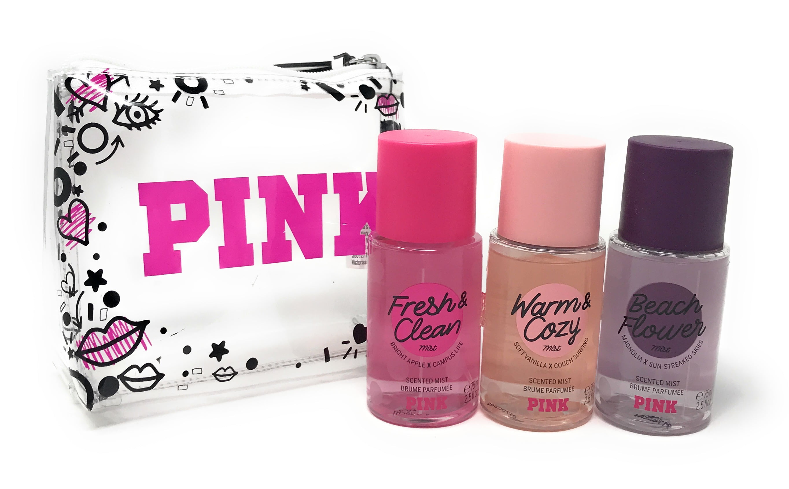 Victoria's Secret PINK Mini Body Mist Gift Set - Fresh and Clean, Warm and  Cozy, Beach Flower 