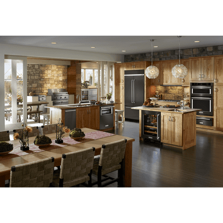 KitchenAid - 30" Single Electric Convection Wall Oven with Built-In Microwave - Black Stainless Steel