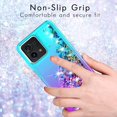 thumbnail image 4 of for Moto G Stylus 5G 2023 Case,with HD Screen Protector,Gradient Quicksand Glitter Liquid Floating Waterfall Durable Girls Cute Phone Case for Motorola G Stylus 5G 2023 (Teal/Purple), 4 of 13