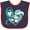 Navy and Red, variant on Inktastic Cervical Cancer Awareness Teal and White Ribbon Around Heart Boys or Girls Baby Bib