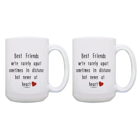 

ThisWear Gifts for Besties Best Friends Rarely Apart 2 Pack 15oz Coffee Mugs