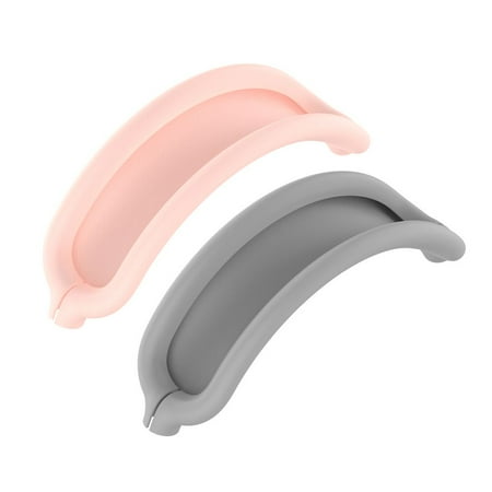 2 pcs Soft Headphones Case Washable Headband Cover Protective Replacement Silicone PINK&GRAY 2