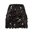 thumbnail image 5 of FrzhBrz Women's Sequin Cocktail Skirt High Waist Stretchy Glitter Bodycon Pencil Skirts, 5 of 5