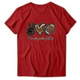 thumbnail image 1 of T-Shirt à Manches Courtes pour Femmes, Haut à Col Rond Imprimé, Tissu Léger et Respirant avec Extensible pour Usage Quotidien et Sorties, 1 of 3