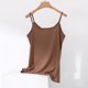 thumbnail image 4 of Camisola de manga corta para mujer, de color liso, con cuello en V, para exteriores, ropa interior básica, para decoración del hogar, pijama sin mangas de algodón., 4 of 9
