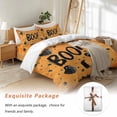 thumbnail image 7 of Halloween Black Bedding Duvet Cover Set Queen Size 4 Pieces Orange Ghosts Stars Full Moon Night Boo Bedding Set with Zipper Closure, 1 Comforter Cover 90x92 Inches 1 Flat Sheet & 2 Pillow Cases, 7 of 7
