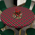 thumbnail image 2 of Christmas Round Elastic Tablecloth Washable Fitted Table Cover for Xmas Party Dining Table Cloth Protector,36"- 44", 2 of 4