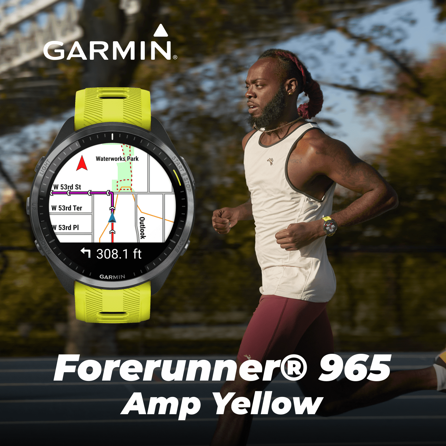 Garmin Forerunner® 965 Titan GPS Running and Triathlon Watch,  Whitestone/Titanium - Worldshop