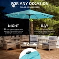 thumbnail image 3 of Autlaycil 10 ft Blue Solar Patio Umbrellas with 32 LED lights for Market Outdoor Pool, Steel Tilt Crank, 3 of 6