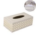 thumbnail image 2 of Caja De Pañuelos Faciales De Cuero De PU Rectangular Dispensador De Pañuelos De Caja De Pañuelos Faciales Para El Coche De Oficina En Casa - Beige, 2 of 5