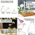 thumbnail image 4 of Efavormart Set Of 3 | Small Clear Glass Flower Bud Table Centerpieces With Metallic Gold Rim, Modern Floral Vases – Assorted Sizes, 4 of 5