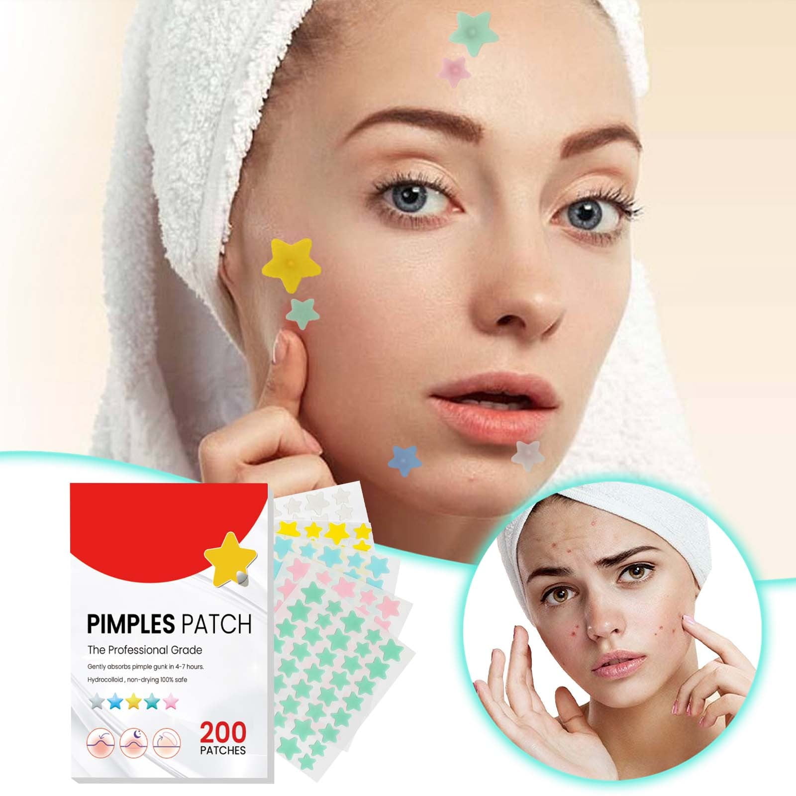 Star Facial Sticker Fades Closed Clearing Breathable Skin Texture ...