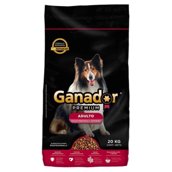 Croquetas Para Perro Ganador Premium Adulto Razas Grandes 20 Kg