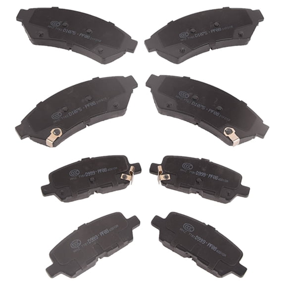 Axenor 8PCS Front   Rear Ceramic Brake Pads 105.10750, 105.09990, D1075, D999