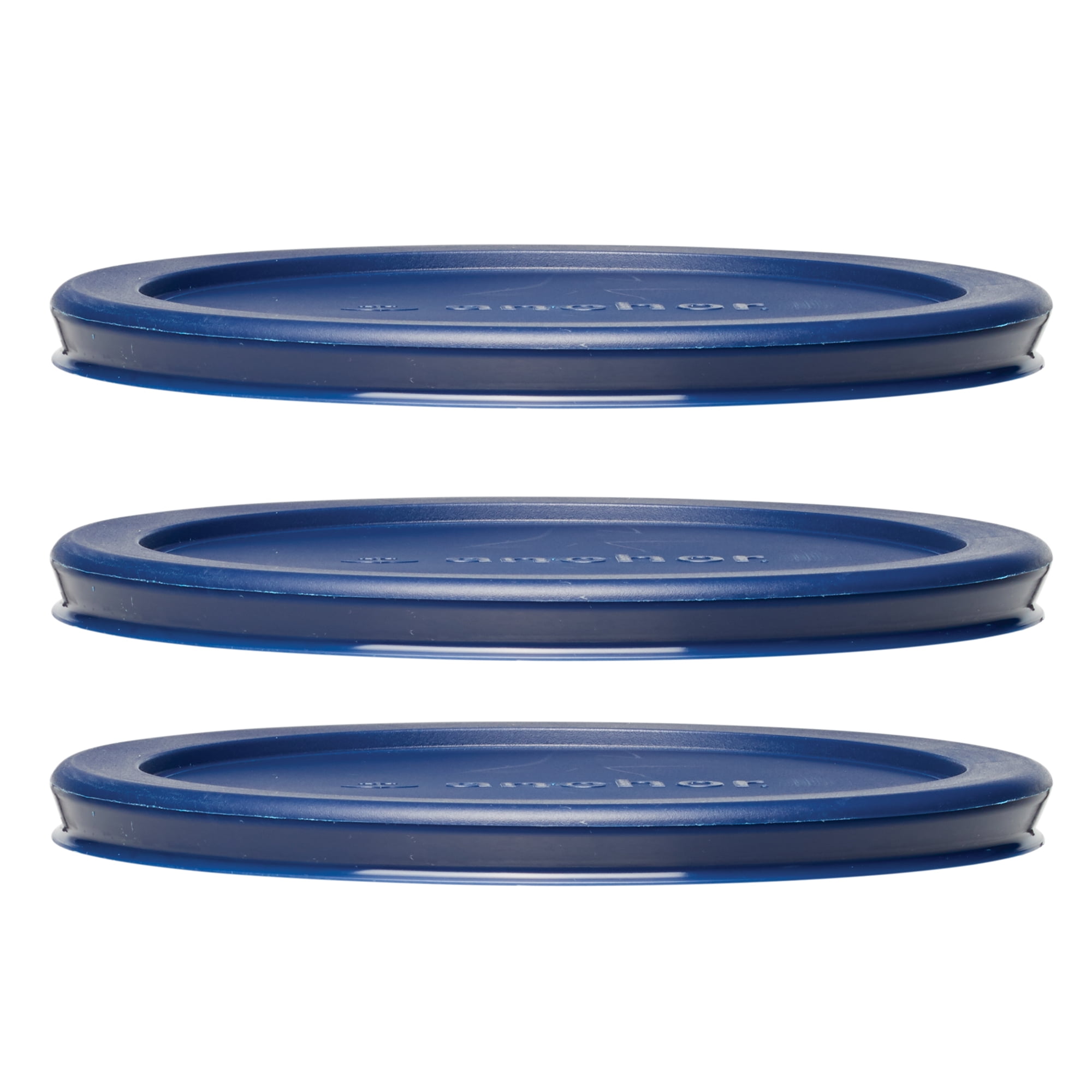 Replacement Lids for Pyrex & Anchor Hocking Basic 4 Cup Round Glass Food Storage Containers, Set of 3 Plastic Lids